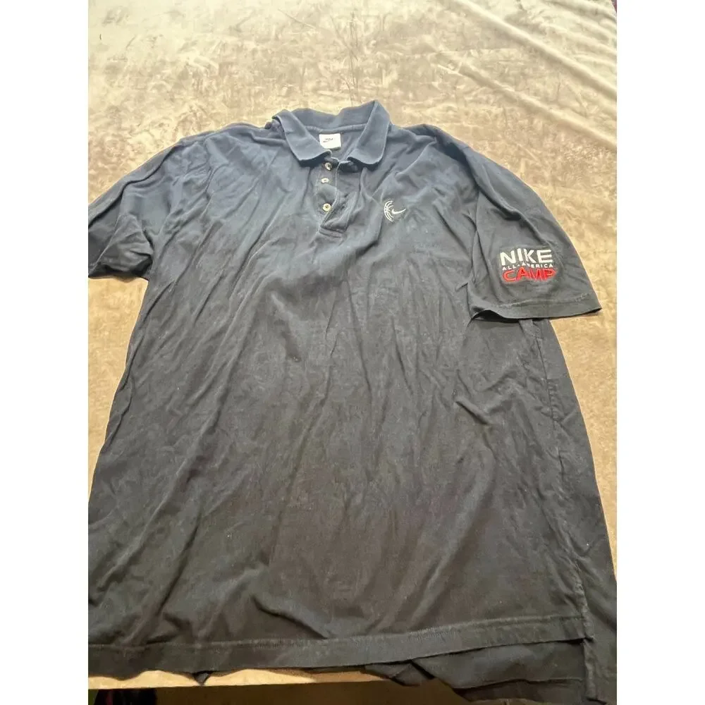 Nike All America Camp Basketball Black Polo Shirt‎ Size Large